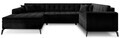 Coltar extensibil stanga 5 locuri ELTAP, MON-LT-10LU, Montez, 340x180x93 cm, lemn/poliester, negru