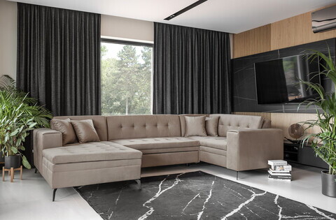 Coltar extensibil stanga 5 locuri ELTAP, MON-LT-20NU, Montez, 340x180x93 cm, lemn/poliester, bej