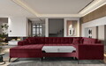 Coltar extensibil stanga 5 locuri ELTAP, MON-LT-25LO, Montez, 340x180x93 cm, lemn/poliester, rosu