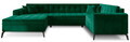 Coltar extensibil stanga 5 locuri ELTAP, MON-LT-35LU, Montez, 340x180x93 cm, lemn/poliester, verde inchis