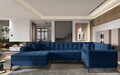 Coltar extensibil stanga 5 locuri ELTAP, MON-LT-40NU, Montez, 340x180x93 cm, lemn/poliester, albastru inchis