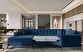 Coltar extensibil stanga 5 locuri ELTAP, MON-LT-40NU, Montez, 340x180x93 cm, lemn/poliester, albastru inchis