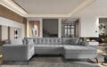 Coltar extensibil dreapta 5 locuri ELTAP, MON-RT-03NU, Montez, 340x180x93 cm, lemn/poliester, gri deschis