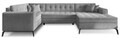 Coltar extensibil dreapta 5 locuri ELTAP, MON-RT-03NU, Montez, 340x180x93 cm, lemn/poliester, gri deschis