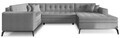 Coltar extensibil dreapta 5 locuri ELTAP, MON-RT-04FL, Montez, 340x180x93 cm, lemn/poliester, gri deschis