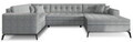 Coltar extensibil dreapta 5 locuri ELTAP, MON-RT-04GO, Montez, 340x180x93 cm, lemn/poliester, gri deschis