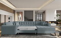 Coltar extensibil dreapta 5 locuri ELTAP, MON-RT-100SA, Montez, 340x180x93 cm, lemn/poliester, albastru