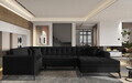 Coltar extensibil dreapta 5 locuri ELTAP, MON-RT-10FL, Montez, 340x180x93 cm, lemn/poliester, negru