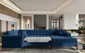 Coltar extensibil dreapta 5 locuri ELTAP, MON-RT-40NU, Montez, 340x180x93 cm, lemn/poliester, albastru inchis