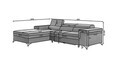 Coltar extensibil dreapta 4 locuri ELTAP, RIC-RT-07KRO, Ricardo, 281x205x88 cm, lemn/poliester, negru