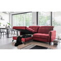 Set coltar extensibil stanga 3 locuri si taburet ELTAP, Lor_LP_04, Lorelle, 225x160x105 cm / 100x70x45 cm, lemn/poliester, albastru inchis