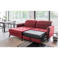 Set coltar extensibil stanga 3 locuri si taburet ELTAP, Lor_LP_10, Lorelle, 225x160x105 cm / 100x70x45 cm, lemn/poliester, bej