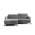 Set coltar extensibil stanga 3 locuri si taburet ELTAP, Lor_LP_11, Lorelle, 225x160x105 cm / 100x70x45 cm, lemn/poliester, gri deschis