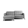 Set coltar extensibil stanga 3 locuri si taburet ELTAP, Lor_LP_28, Lorelle, 225x160x105 cm / 100x70x45 cm, lemn/poliester, gri deschis