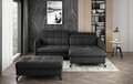 Set coltar extensibil dreapta 3 locuri si taburet ELTAP, Lor_PP_05, Lorelle, 225x160x105 cm / 100x70x45 cm, lemn/poliester, gri inchis