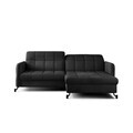 Set coltar extensibil dreapta 3 locuri si taburet ELTAP, Lor_PP_05, Lorelle, 225x160x105 cm / 100x70x45 cm, lemn/poliester, gri inchis