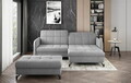 Set coltar extensibil dreapta 3 locuri si taburet ELTAP, Lor_PP_07, Lorelle, 225x160x105 cm / 100x70x45 cm, lemn/poliester, gri deschis