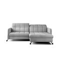 Set coltar extensibil dreapta 3 locuri si taburet ELTAP, Lor_PP_07, Lorelle, 225x160x105 cm / 100x70x45 cm, lemn/poliester, gri deschis