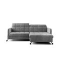 Set coltar extensibil dreapta 3 locuri si taburet ELTAP, Lor_PP_11, Lorelle, 225x160x105 cm / 100x70x45 cm, lemn/poliester, gri deschis
