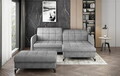 Set coltar extensibil dreapta 3 locuri si taburet ELTAP, Lor_PP_14, Lorelle, 225x160x105 cm / 100x70x45 cm, lemn/poliester, gri deschis