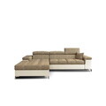 Coltar extensibil stanga 4 locuri ELTAP, Ric-03, Ricardo, 281x205x88 cm, lemn/poliester, bej inchis/bej deschis