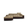 Coltar extensibil stanga 4 locuri ELTAP, Ric-04, Ricardo, 281x205x88 cm, lemn/poliester, bej/maro