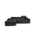 Coltar extensibil stanga 4 locuri ELTAP, Ric-06, Ricardo, 281x205x88 cm, lemn/poliester, gri inchis