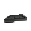 Coltar extensibil stanga 4 locuri ELTAP, Ric-07, Ricardo, 281x205x88 cm, lemn/poliester, gri inchis/gri
