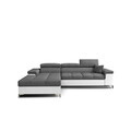 Coltar extensibil stanga 4 locuri ELTAP, Ric-14, Ricardo, 281x205x88 cm, lemn/poliester, gri/alb