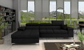 Coltar extensibil stanga 4 locuri ELTAP, Ric-15, Ricardo, 281x205x88 cm, lemn/poliester, negru