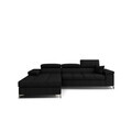 Coltar extensibil stanga 4 locuri ELTAP, Ric-15, Ricardo, 281x205x88 cm, lemn/poliester, negru