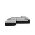 Coltar extensibil stanga 4 locuri ELTAP, Ric-16, Ricardo, 281x205x88 cm, lemn/poliester, gri deschis/negru