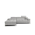 Coltar extensibil stanga 4 locuri ELTAP, Ric-18, Ricardo, 281x205x88 cm, lemn/poliester, gri deschis