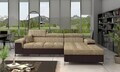 Coltar extensibil dreapta 4 locuri ELTAP, Ric-23, Ricardo, 281x205x88 cm, lemn/poliester, bej/maro