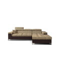 Coltar extensibil dreapta 4 locuri ELTAP, Ric-23, Ricardo, 281x205x88 cm, lemn/poliester, bej/maro