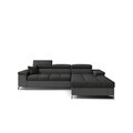Coltar extensibil dreapta 4 locuri ELTAP, Ric-26, Ricardo, 281x205x88 cm, lemn/poliester, gri inchis/gri