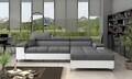 Coltar extensibil dreapta 4 locuri ELTAP, Ric-33, Ricardo, 281x205x88 cm, lemn/poliester, gri/alb
