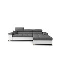Coltar extensibil dreapta 4 locuri ELTAP, Ric-33, Ricardo, 281x205x88 cm, lemn/poliester, gri/alb