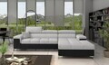 Coltar extensibil dreapta 4 locuri ELTAP, Ric-35, Ricardo, 281x205x88 cm, lemn/poliester, gri deschis/negru