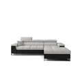 Coltar extensibil dreapta 4 locuri ELTAP, Ric-35, Ricardo, 281x205x88 cm, lemn/poliester, gri deschis/negru