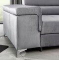 Coltar extensibil dreapta 4 locuri ELTAP, Ric-35, Ricardo, 281x205x88 cm, lemn/poliester, gri deschis/negru