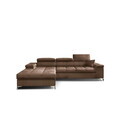 Coltar extensibil stanga 4 locuri ELTAP, Ric-40, Ricardo, 281x205x88 cm, lemn/poliester, maro deschis