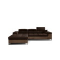 Coltar extensibil stanga 4 locuri ELTAP, Ric-41, Ricardo, 281x205x88 cm, lemn/poliester, maro inchis/maro deschis
