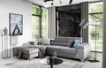 Coltar extensibil stanga 4 locuri ELTAP, Ric-43, Ricardo, 281x205x88 cm, lemn/poliester, gri deschis
