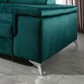 Coltar extensibil stanga 4 locuri ELTAP, Ric-45, Ricardo, 281x205x88 cm, lemn/poliester, verde inchis
