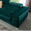 Coltar extensibil stanga 4 locuri ELTAP, Ric-45, Ricardo, 281x205x88 cm, lemn/poliester, verde inchis