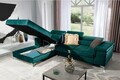 Coltar extensibil stanga 4 locuri ELTAP, Ric-45, Ricardo, 281x205x88 cm, lemn/poliester, verde inchis