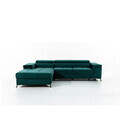 Coltar extensibil stanga 4 locuri ELTAP, Ric-45, Ricardo, 281x205x88 cm, lemn/poliester, verde inchis