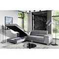 Coltar extensibil stanga 4 locuri ELTAP, Ric-47, Ricardo, 281x205x88 cm, lemn/poliester, roz inchis