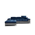 Coltar extensibil stanga 4 locuri ELTAP, Ric-48, Ricardo, 281x205x88 cm, lemn/poliester, albastru inchis/gri
